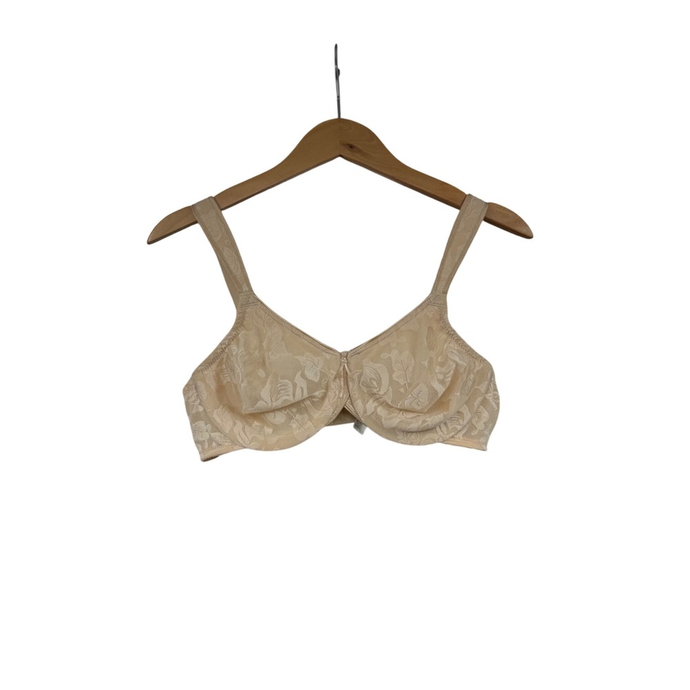 Wacoal 85567 Awareness Underwire Bra Beige Floral Jacquard 38C Full Coverage